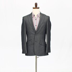 English Laundry 36S Gray Solid 2-Button Sport Coat Blazer Jacket P546